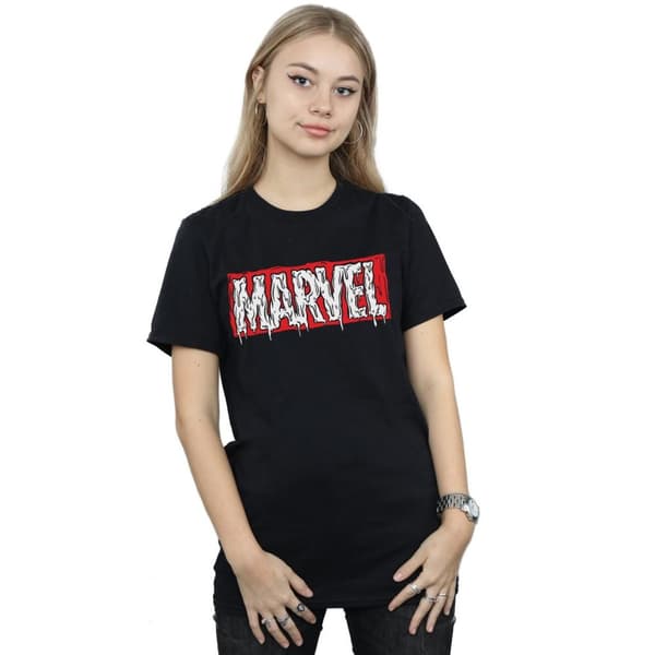 Marvel Womens/Ladies Drip Logo Cotton Boyfriend T-Shirt
