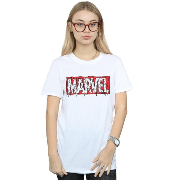 Marvel Womens/Ladies Drip Logo Cotton Boyfriend T-Shirt