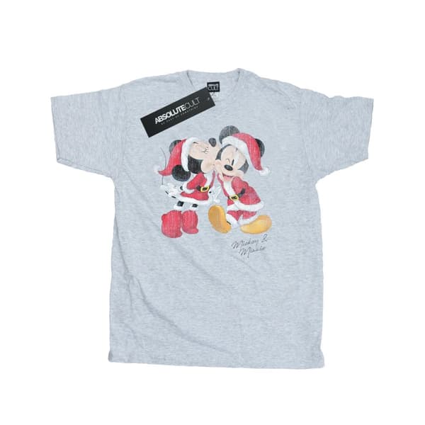 Disney Mens Mickey And Minnie Christmas Kiss T-Shirt