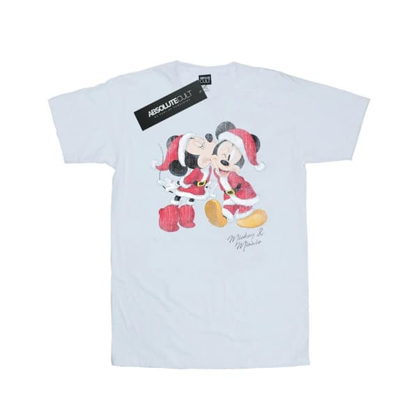 Disney Mens Mickey And Minnie Christmas Kiss T-Shirt