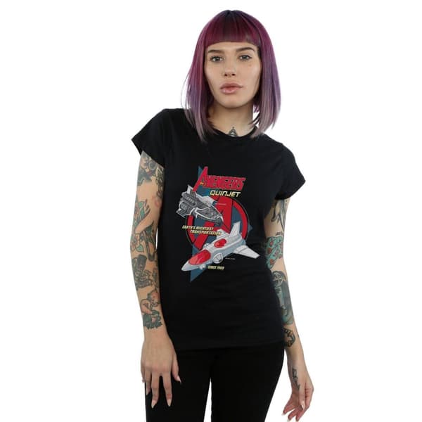 Marvel Womens/Ladies The Avengers Quinjet 1969 Cotton T-Shirt