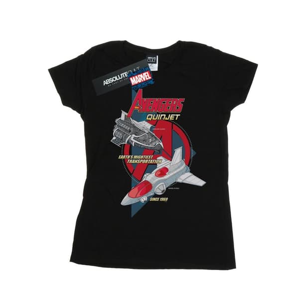 Marvel Womens/Ladies The Avengers Quinjet 1969 Cotton T-Shirt