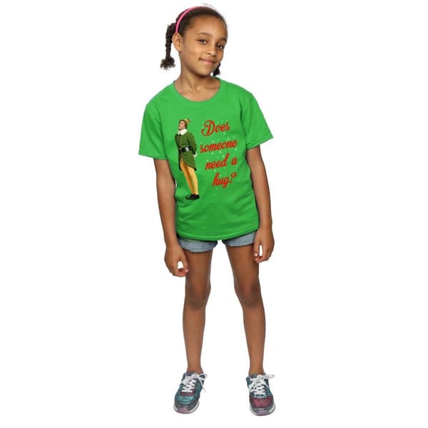 Elf T-shirt i bomull med kramkompis för flickor