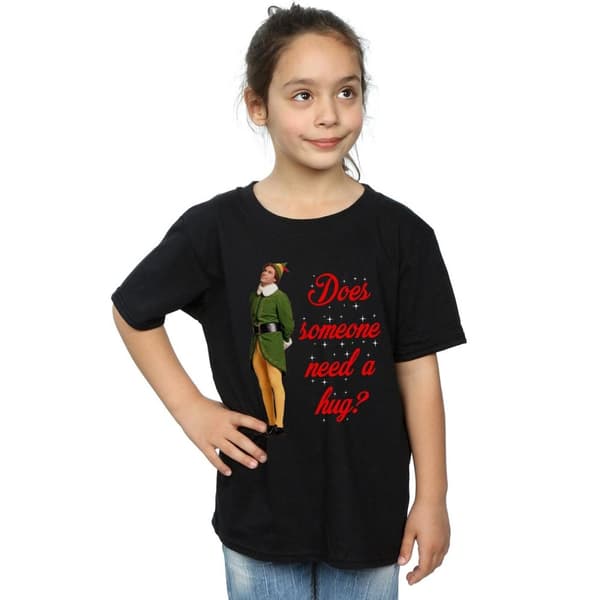 Elf T-shirt i bomull med kramkompis för flickor