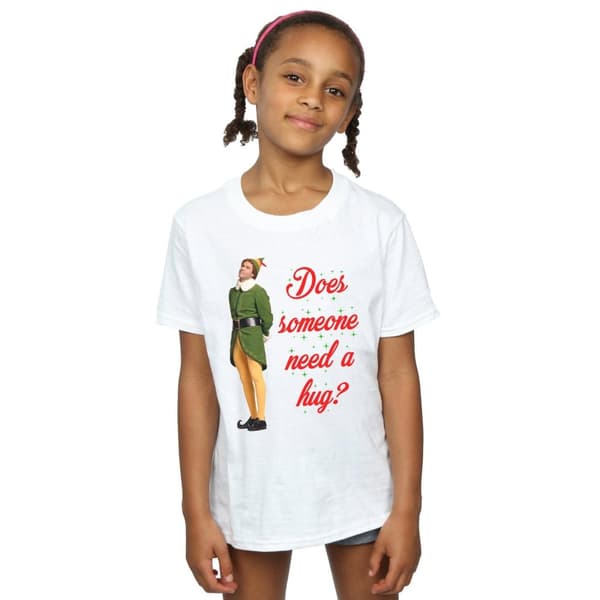 Elf T-shirt i bomull med kramkompis för flickor