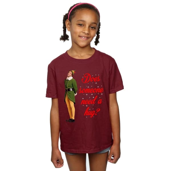 Elf T-shirt i bomull med kramkompis för flickor