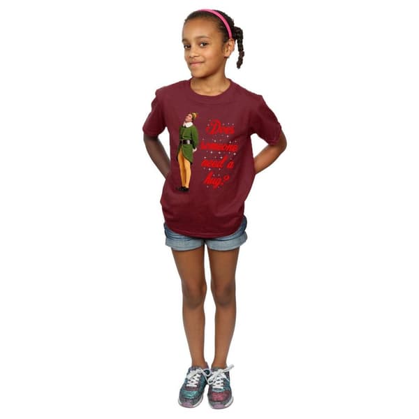 Elf T-shirt i bomull med kramkompis för flickor