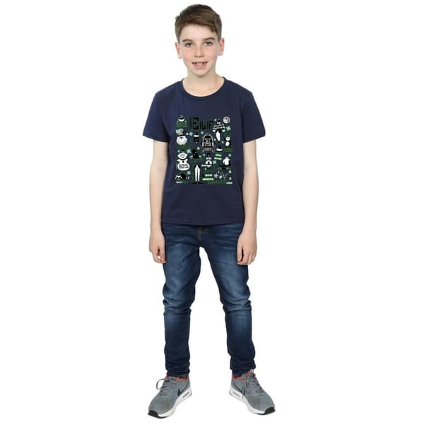 Elf T-shirt med infografisk affisch för pojkar