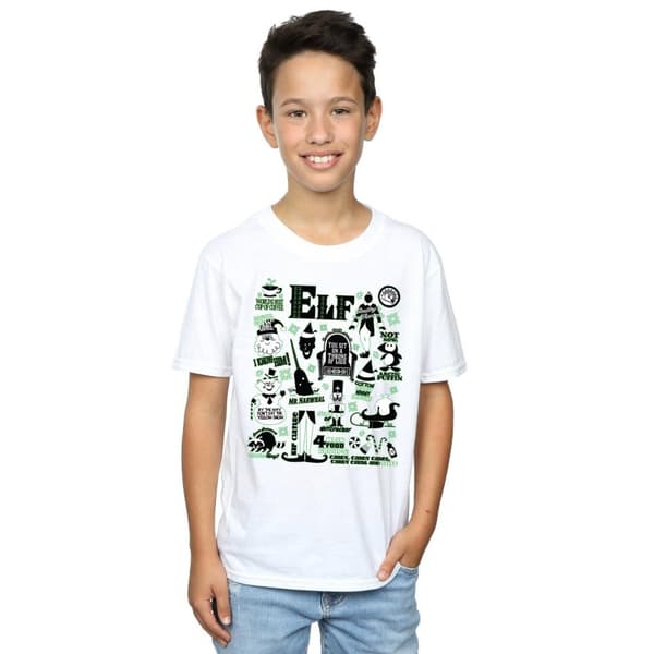 Elf T-shirt med infografisk affisch för pojkar