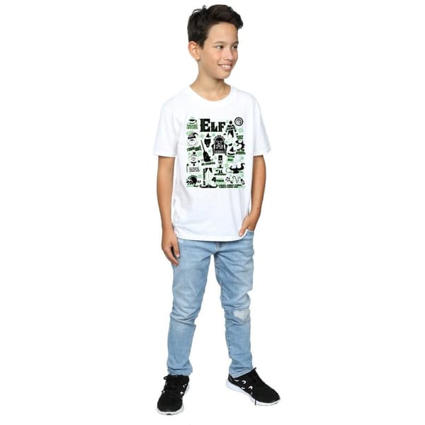 Elf T-shirt med infografisk affisch för pojkar