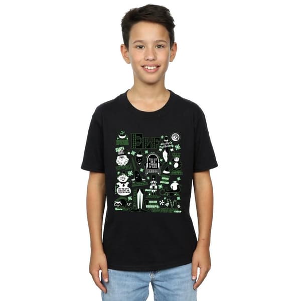 Elf T-shirt med infografisk affisch för pojkar
