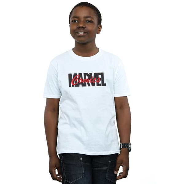 Marvel Röd t-shirt med Font-logotyp för pojkar