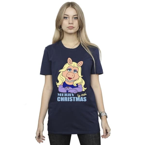 Disney Dam/Muppets Miss Piggy - Queen of Holidays - Boyfriend-t-shirt i bomull för damer