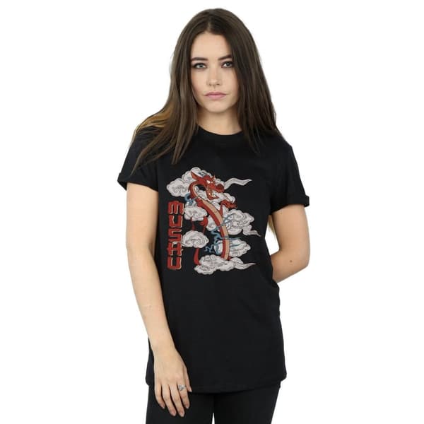 Disney Dam/Lady Mulan Mushu Dragon Boyfriend T-shirt i bomull