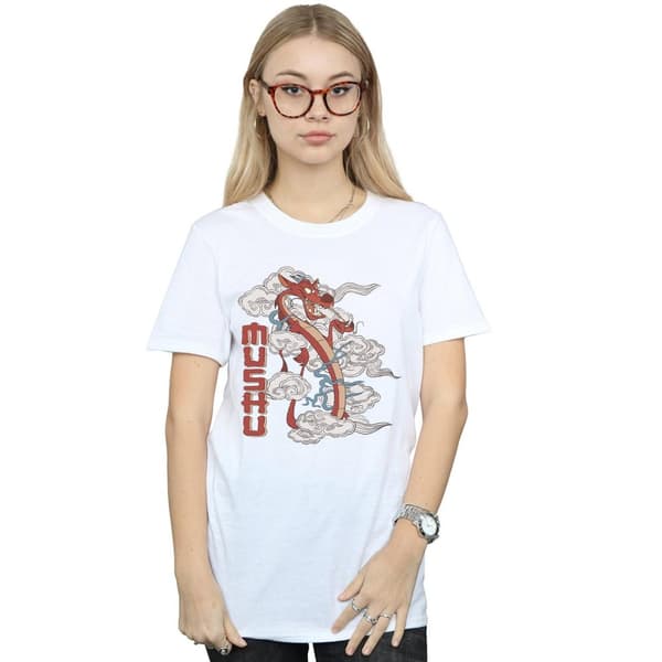 Disney Dam/Lady Mulan Mushu Dragon Boyfriend T-shirt i bomull