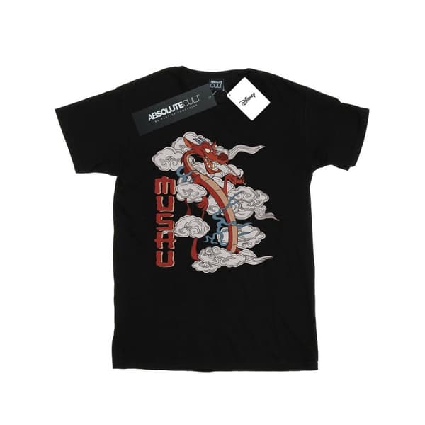 Disney Dam/Lady Mulan Mushu Dragon Boyfriend T-shirt i bomull Black XL