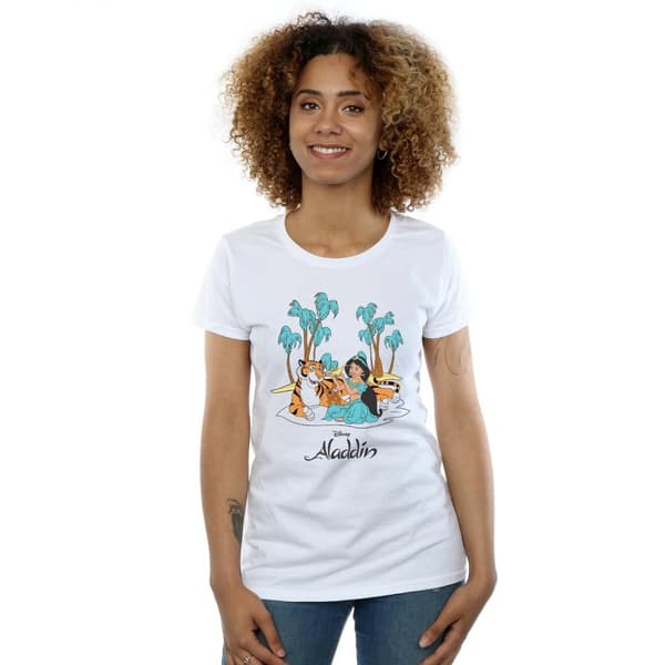Disney Womens/Ladies Aladdin Jasmine Abu Rajah Beach Cotton T-Shirt