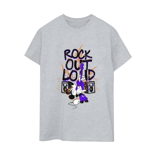 Disney Dam/Tjej Musse Pigg Rock Out Loud Bomull Boyfriend T-shirt