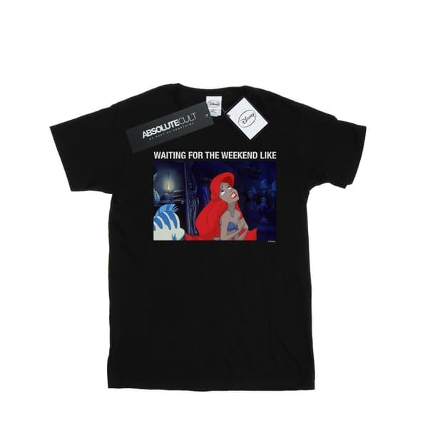 Disney Dam/Tjej Den lilla sjöjungfrun Väntar På Helgen Boyfriend T-shirt i bomull