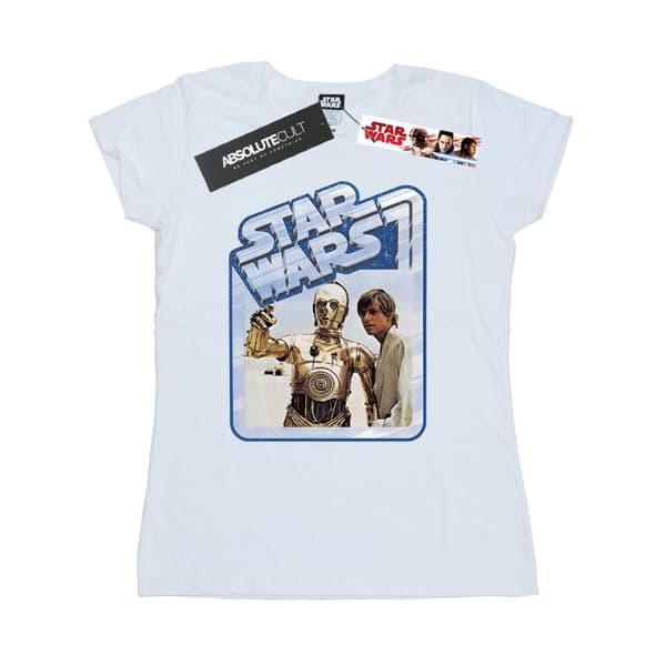 Star Wars Womens/Ladies Luke Skywalker And C-3PO Cotton T-Shirt