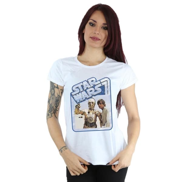 Star Wars Womens/Ladies Luke Skywalker And C-3PO Cotton T-Shirt