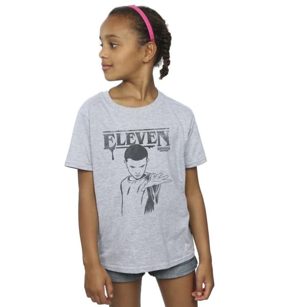 Netflix Stranger Things Dark Eleven T-shirt i bomull för flickor