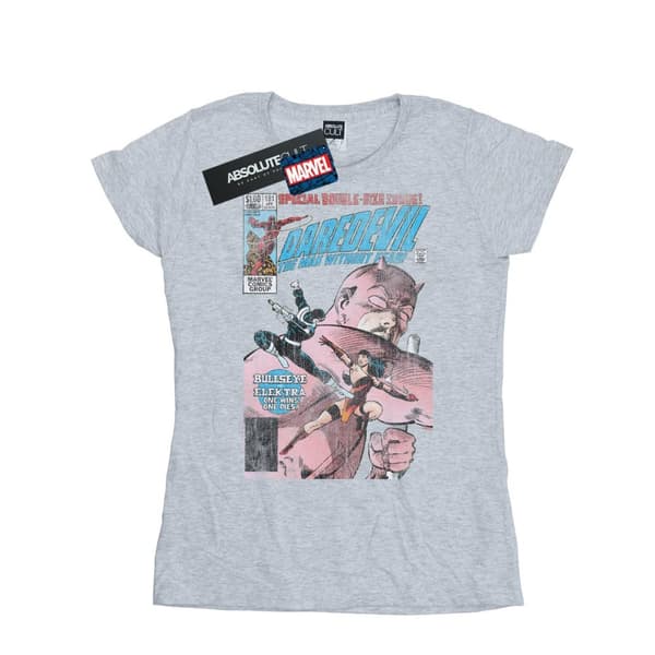 Marvel Womens/Ladies Daredevil Distressed Bullseye Vs Elektra Cover Cotton T-Shirt