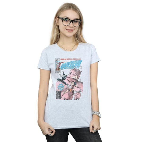Marvel Womens/Ladies Daredevil Distressed Bullseye Vs Elektra Cover Cotton T-Shirt