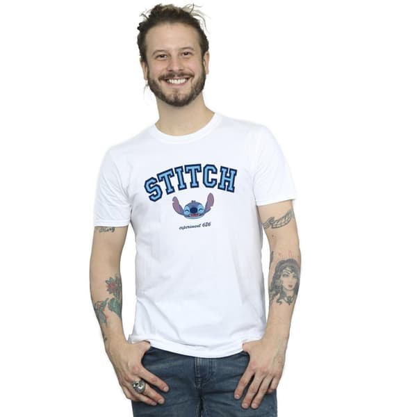 Disney Mens Lilo And Stitch Collegial T-Shirt