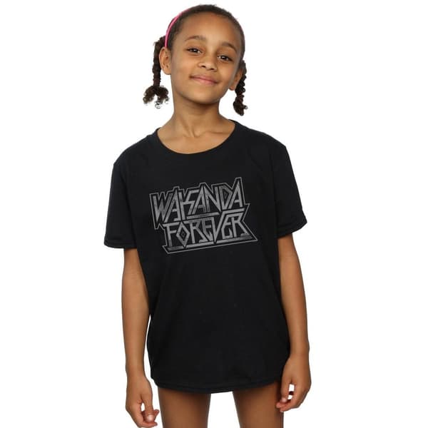 Marvel Girls Wakanda Forever Logo Cotton T-Shirt