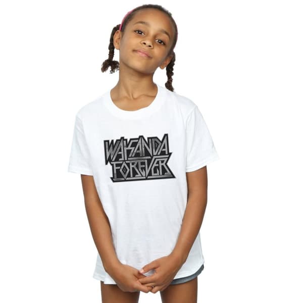 Marvel Girls Wakanda Forever Logo Cotton T-Shirt