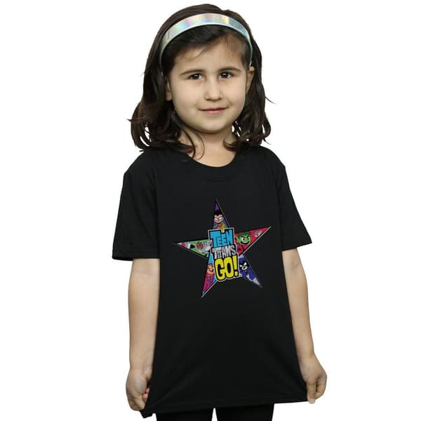 DC Comics Teen Titans Go - T-shirt i bomull med stjärnlogga för flickor