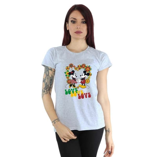 Disney Dam/Tjej Musse och Mimmi Pigg Hippie Love T-shirt i bomull