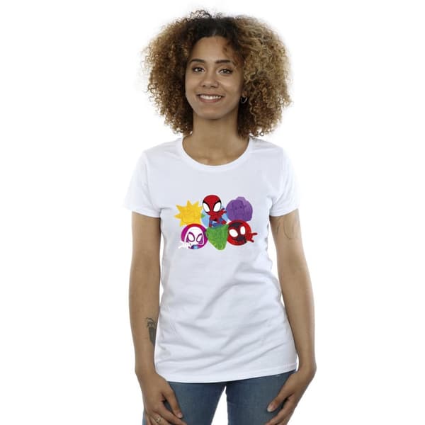 Marvel Womens/Ladies Spidey And His Amazing Friends Faces Cotton T-Shirt