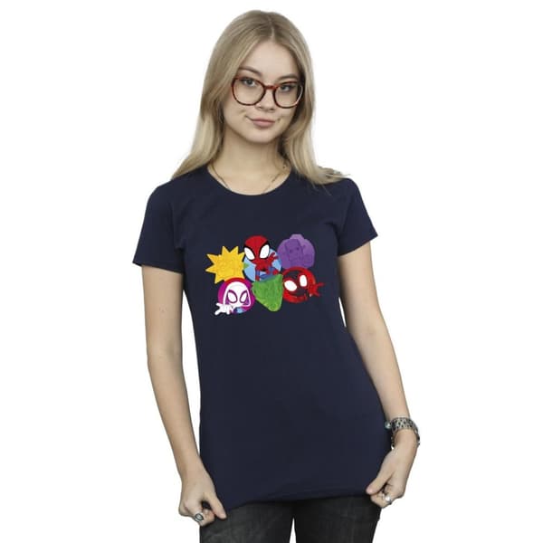 Marvel Womens/Ladies Spidey And His Amazing Friends Faces Cotton T-Shirt