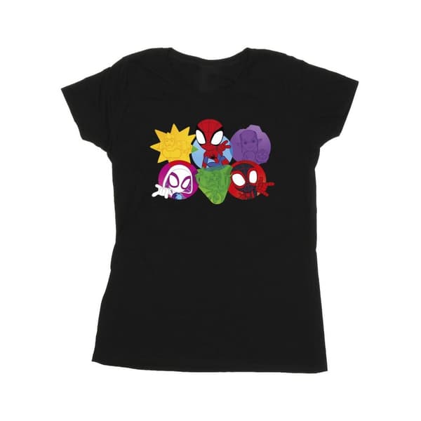 Marvel Womens/Ladies Spidey And His Amazing Friends Faces Cotton T-Shirt