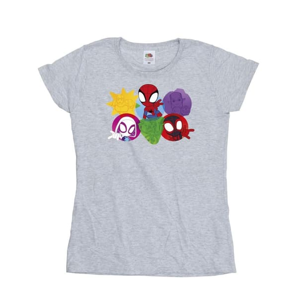 Marvel Womens/Ladies Spidey And His Amazing Friends Faces Cotton T-Shirt