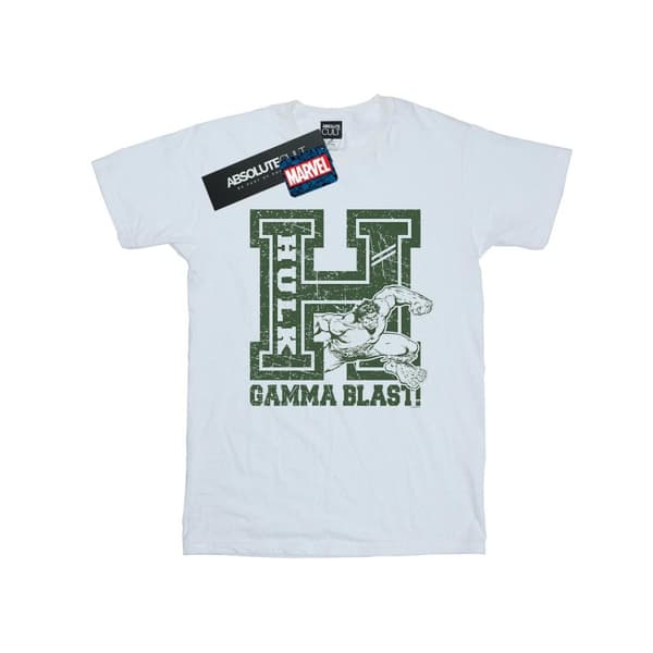 Marvel Girls Hulk Gamma Blast Cotton T-Shirt White 9-11 Years