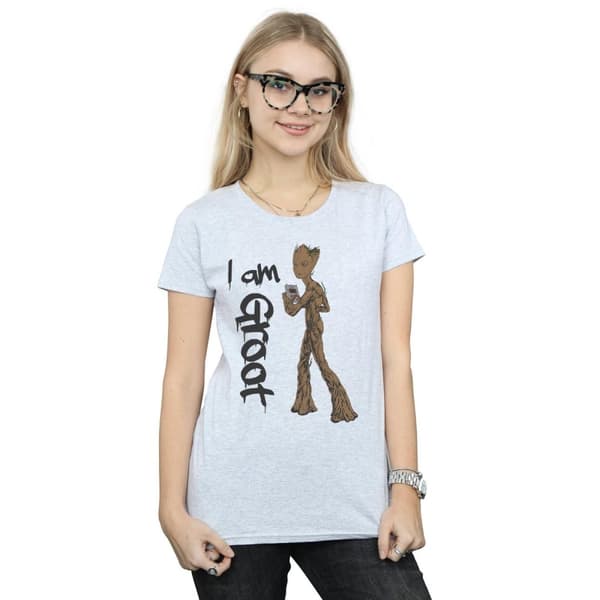 Marvel Womens/Ladies Avengers Infinity War Graffiti Groot Cotton T-Shirt