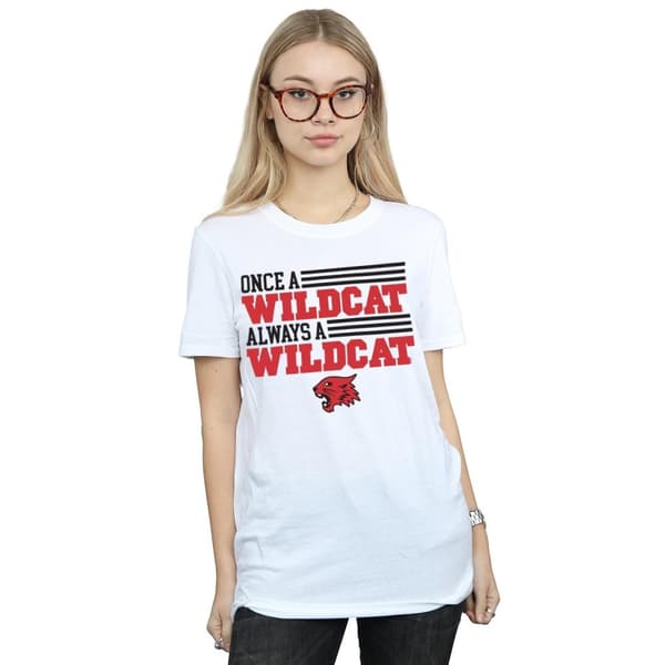 Disney Womens/Ladies High School Musical The Musical Once A Wildcat Cotton Boyfriend T-Shirt