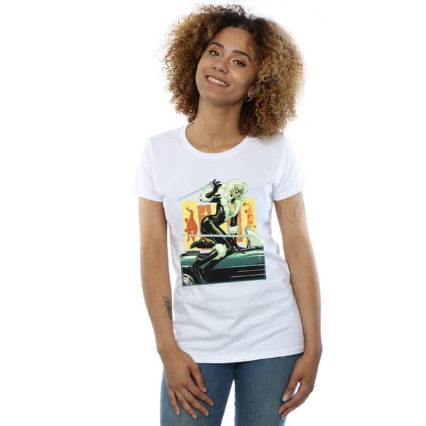 Marvel Womens/Ladies Black Cat Car Cotton T-Shirt