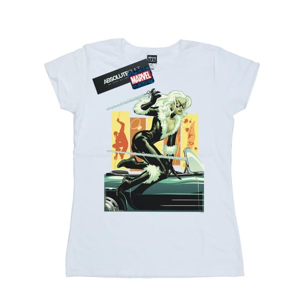 Marvel Womens/Ladies Black Cat Car Cotton T-Shirt