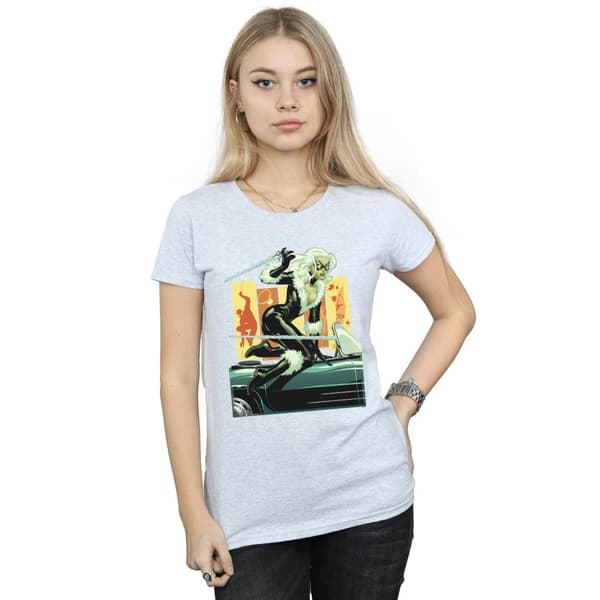 Marvel Womens/Ladies Black Cat Car Cotton T-Shirt