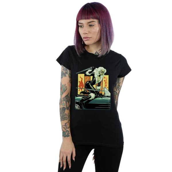Marvel Womens/Ladies Black Cat Car Cotton T-Shirt
