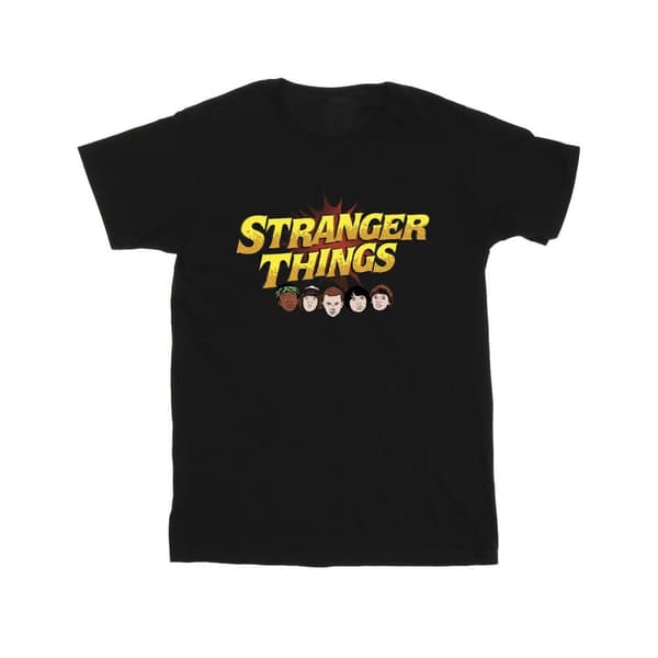 Netflix Stranger Things - T-shirt i bomull med seriefigurer för tjejer
