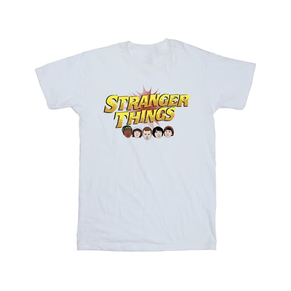 Netflix Stranger Things - T-shirt i bomull med seriefigurer för tjejer