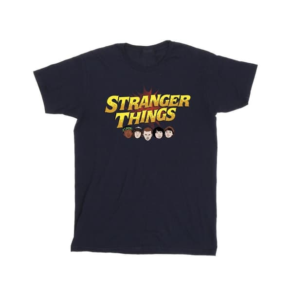 Netflix Stranger Things - T-shirt i bomull med seriefigurer för tjejer