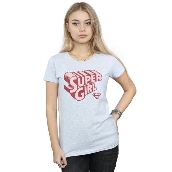 DC Comics Dam/Tjej Supergirl Retro Logo Bomulls-T-shirt