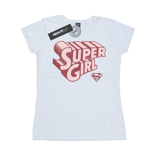 DC Comics Dam/Tjej Supergirl Retro Logo Bomulls-T-shirt
