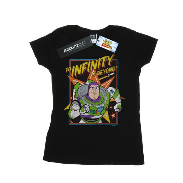 Disney Womens/Ladies Toy Story 4 Buzz To Infinity Cotton T-Shirt Black XXL